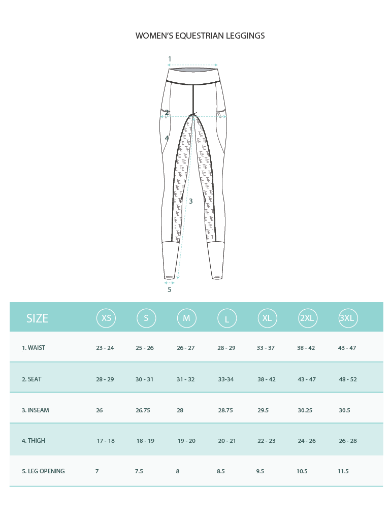 Black Essential Riding Tights - Thiandro Equestrian Products