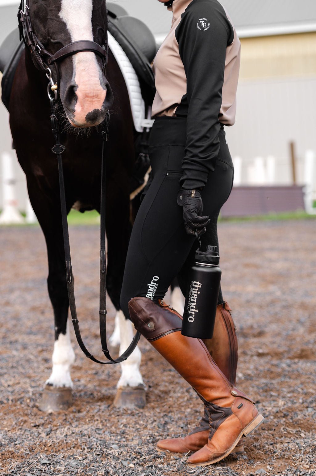 Black Essential Riding Tights - Thiandro Equestrian Products