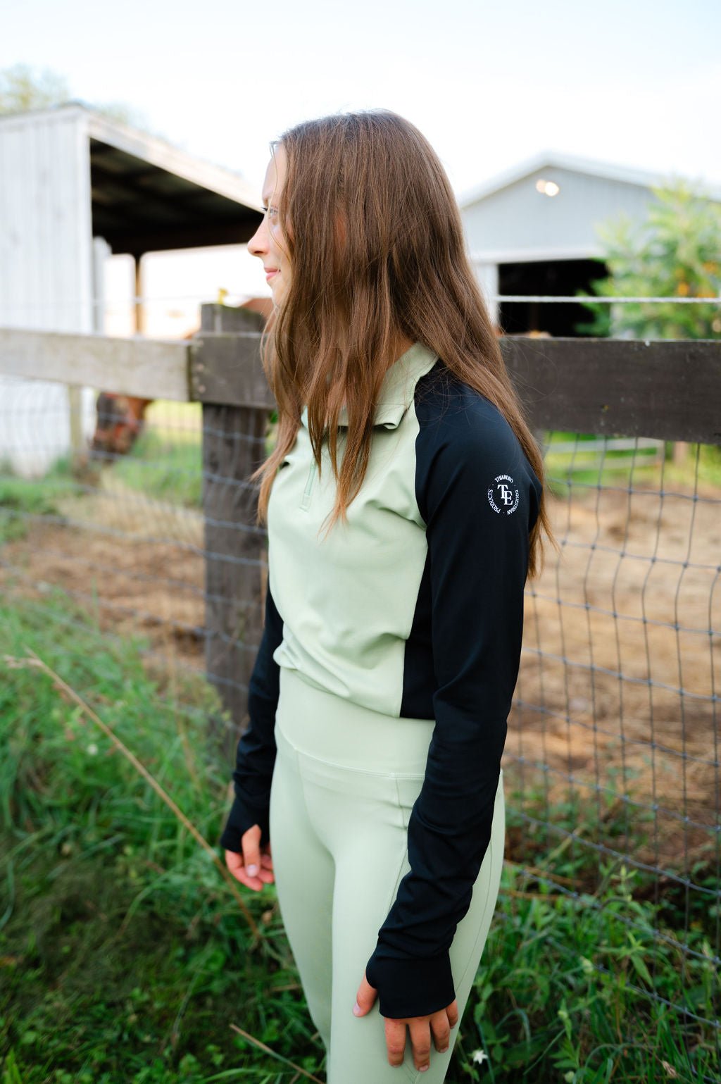 Sage Two - Tone Essential Base Layer - Thiandro Equestrian Products