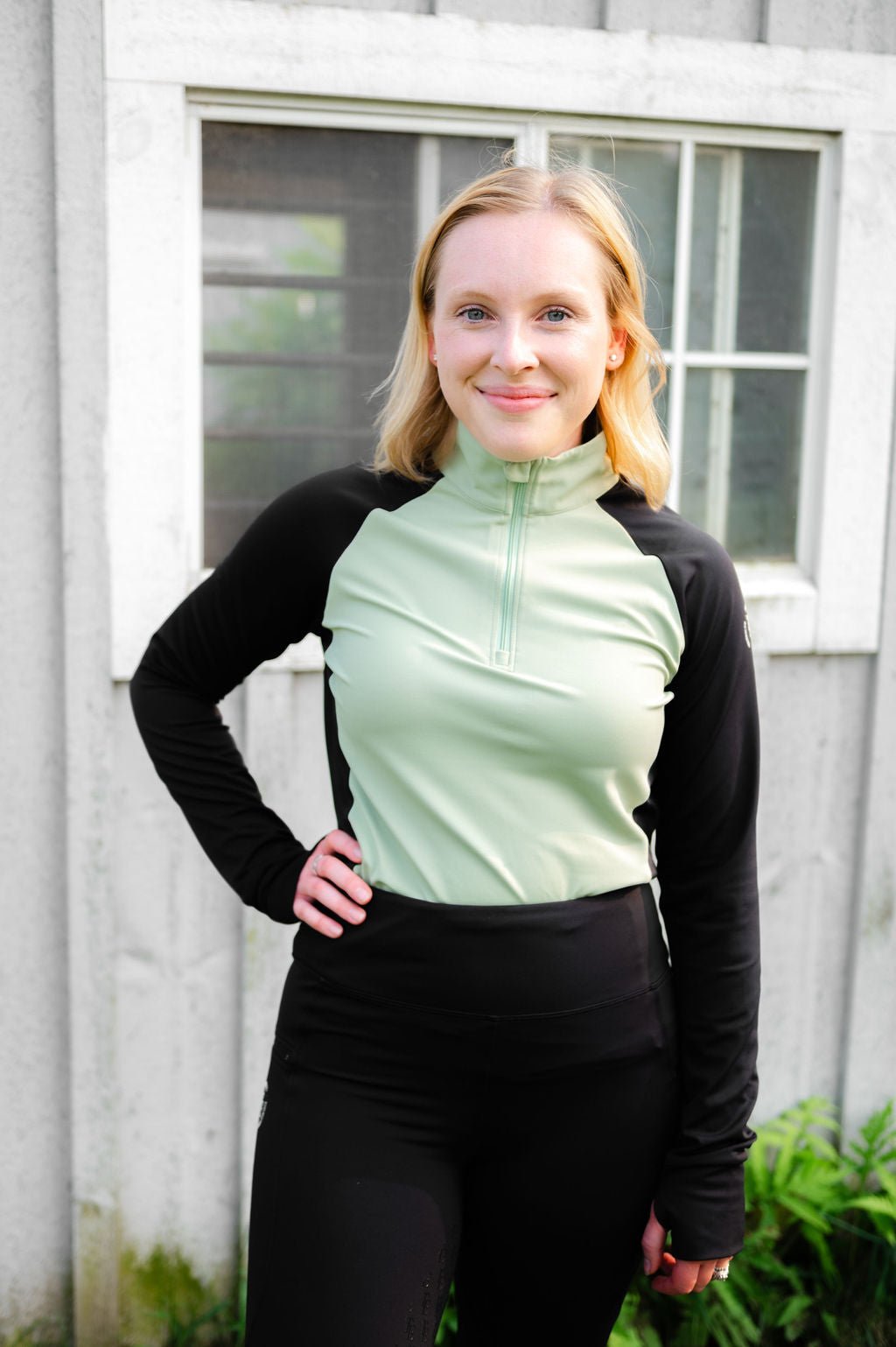 Sage Two - Tone Essential Base Layer - Thiandro Equestrian Products